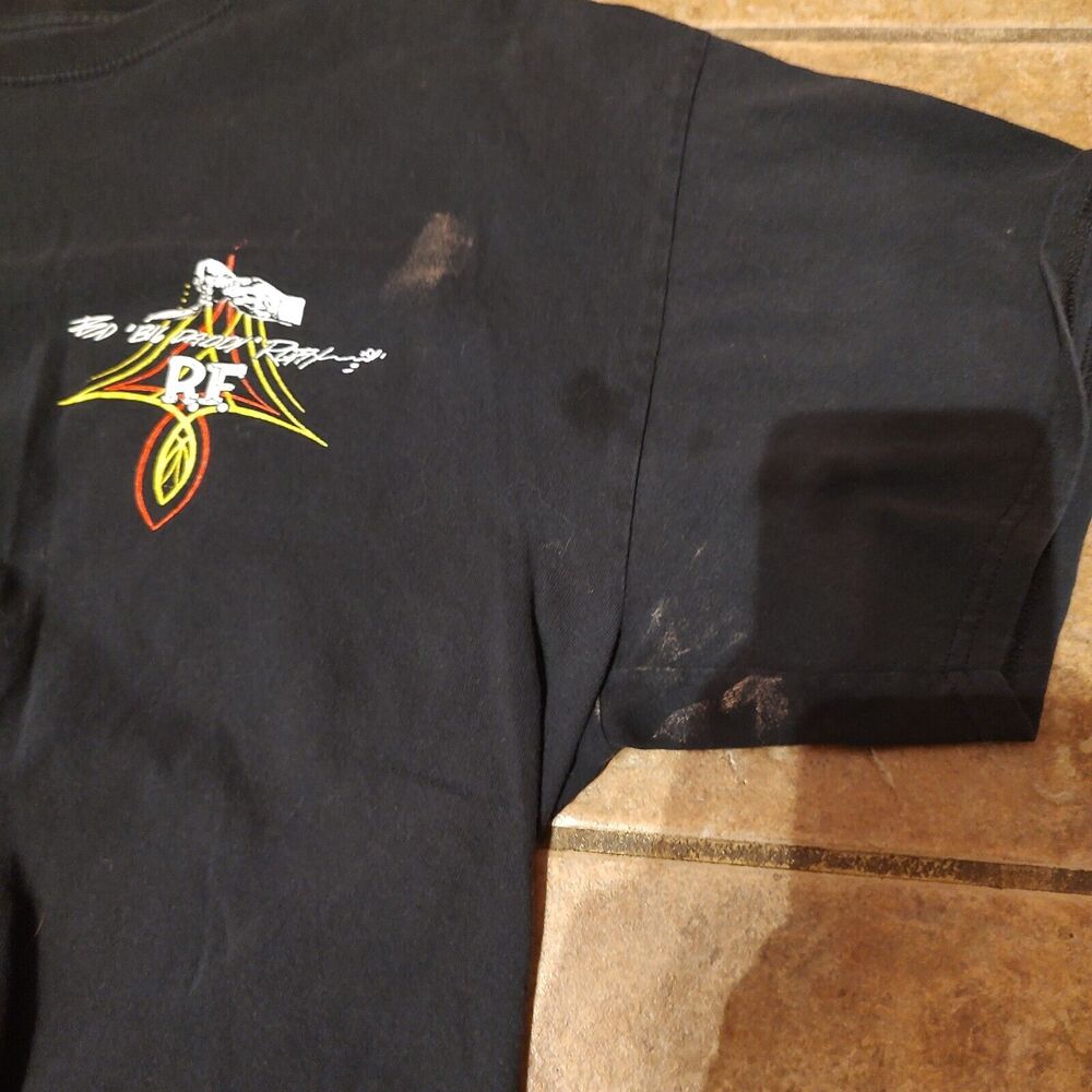 Rat Fink Power T-Shirt Ed Big Daddy Roth Graphic Print Black Men's Size XL - Picture 3 of 9
